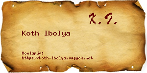 Koth Ibolya névjegykártya